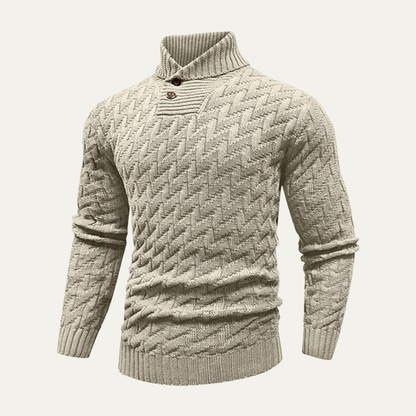 Men's Wool Knitted Sweater Textured Wool Winter Grey