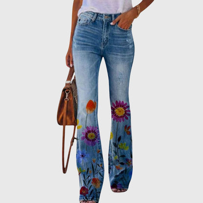 Chloe | Womens Floral Printed Skinny Jeans