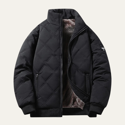 Men's Thermal Quilted Jacket Diamond Pattern - Fashinoza