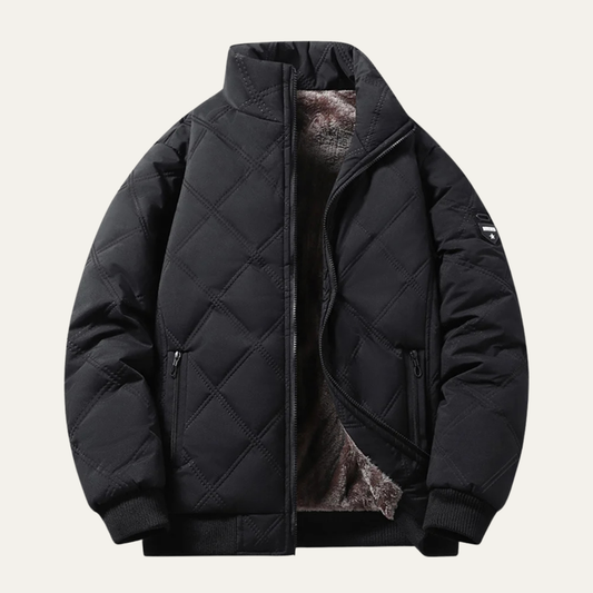 Men's Thermal Quilted Jacket Diamond Pattern - Fashinoza