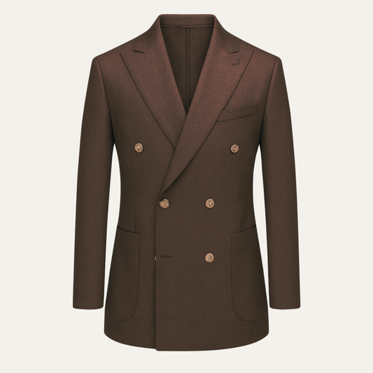 Men's Slim Fit Double Breasted Suit Formal 2 Piece - Fashinoza
