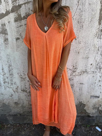 Women's Maxi Dress Flowy Draped Garnet Red
