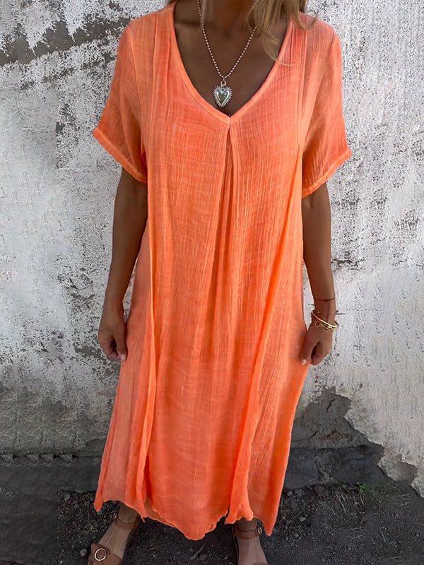 Women's Maxi Dress Flowy Draped Garnet Red