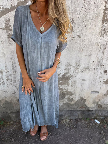 Women's Maxi Dress Flowy Draped Garnet Red