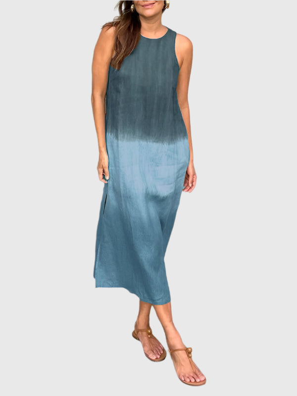 Women's Sleeveless Midi Dress Ombre