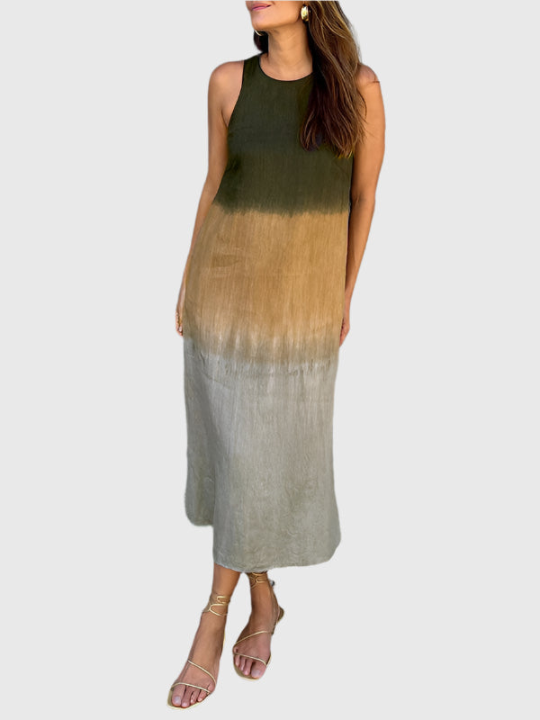 Women's Sleeveless Midi Dress Ombre