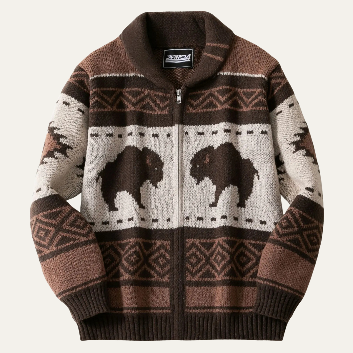 St Andrews Men's Buffalo Print Cardigan Winter - Fashinoza