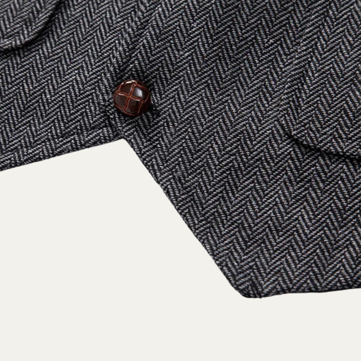 Men's Tweed Vest Chain Pocket