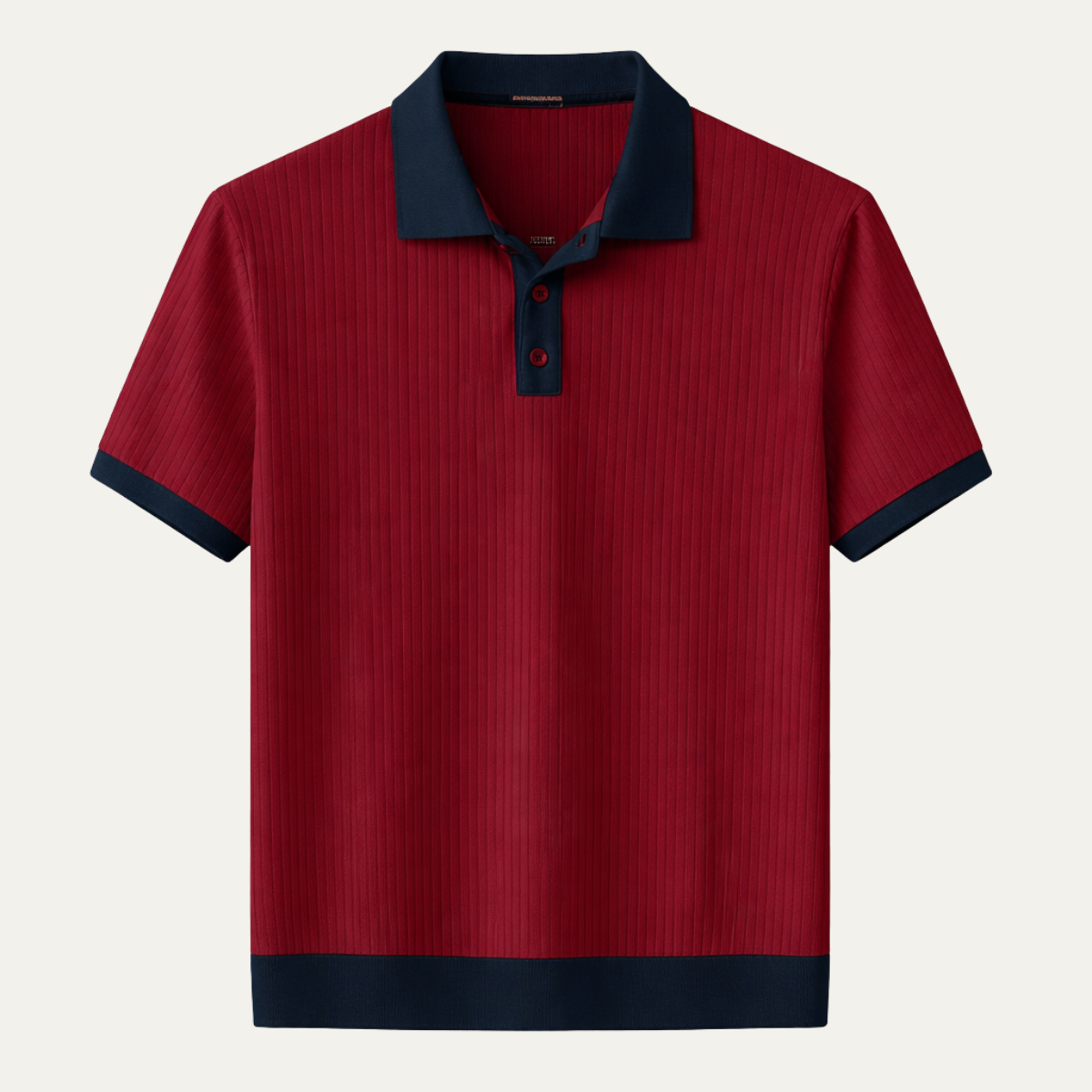 Monferrato Men's Knit Polo Shirt Patchwork Design - Fashinoza