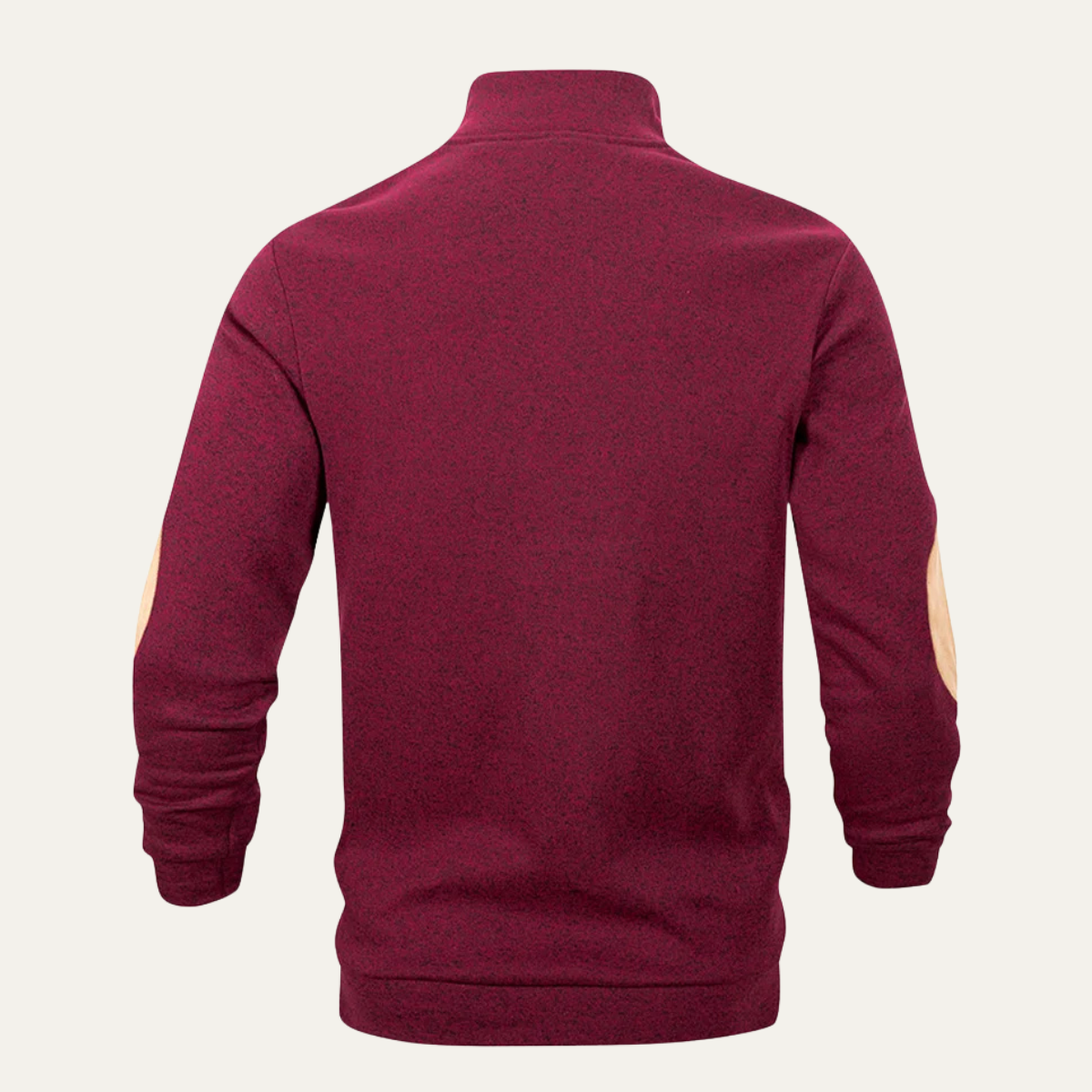 Men's Fleece Sweater Elbow Patches Stand Collar