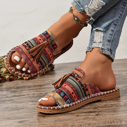 Women's Open-Toe Sandals Tassel Detail