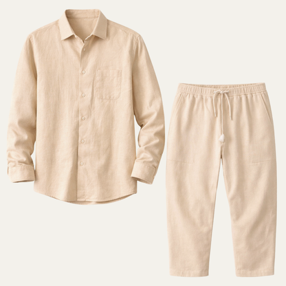 Men's Breathable Summer Shirt Pants Set - Fashinoza