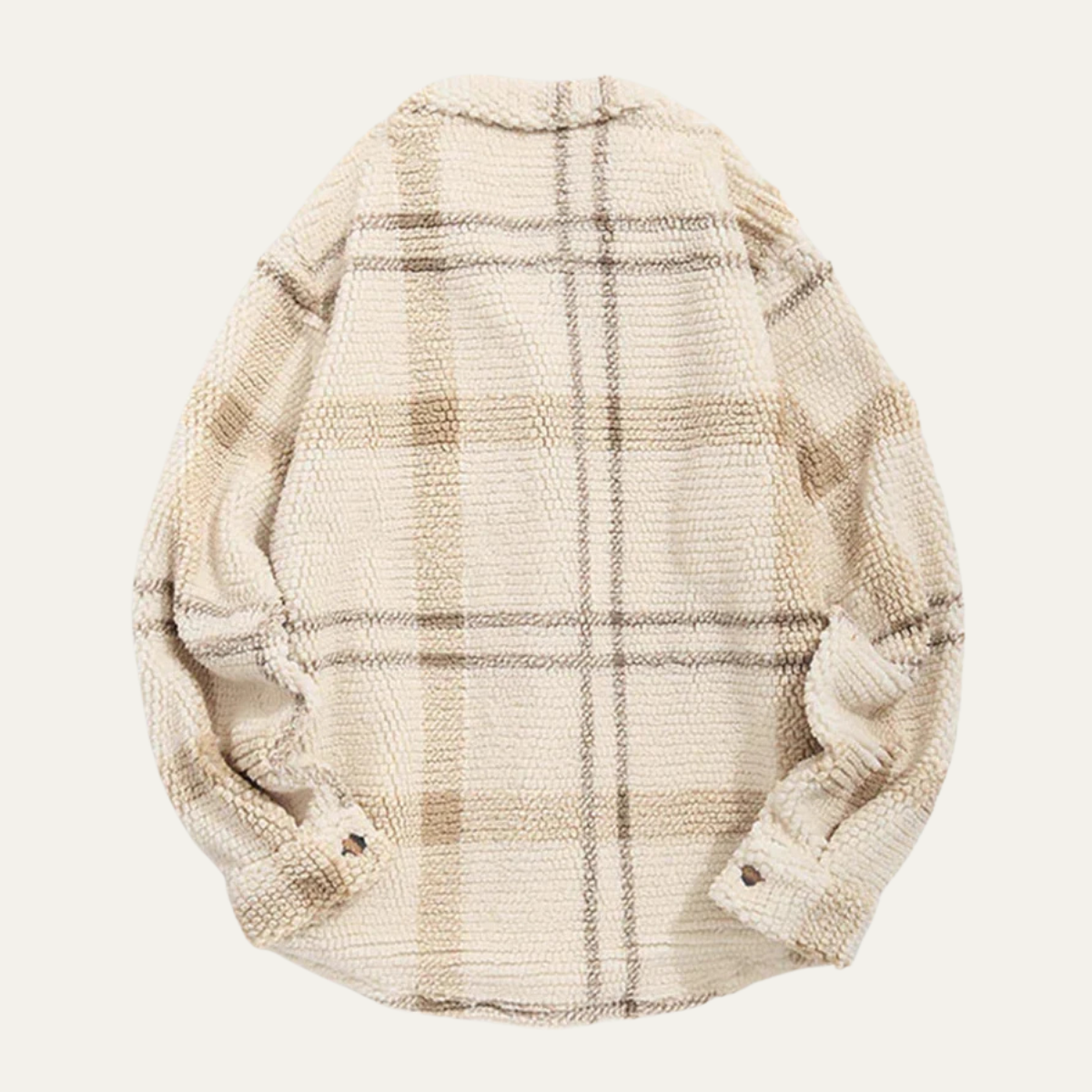 Men's Plaid Fleece Shirt Jacket With Pockets
