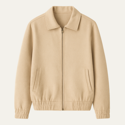 Men's Classic Wool Zip Jacket - Fashinoza