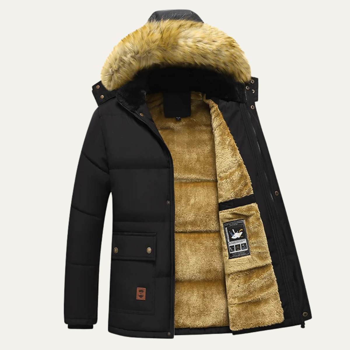 Men's Winter Parka Jacket Fur Collar Warm