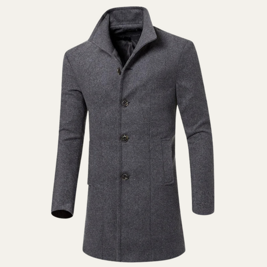 Men's Wool Blend Overcoat Smart Casual - Fashinoza