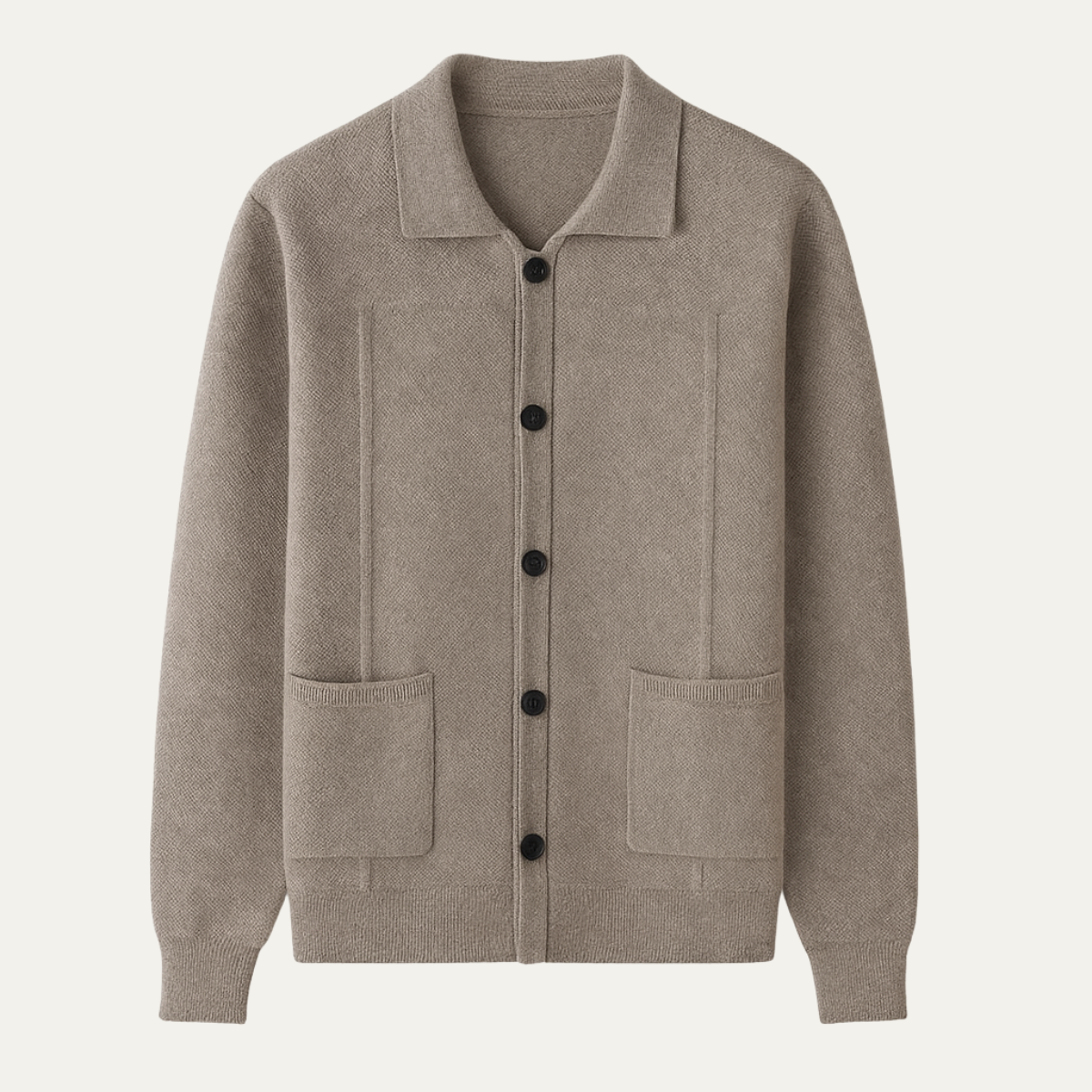 Marlow Men's Classic Cardigan Knit Layered Grey - Fashinoza