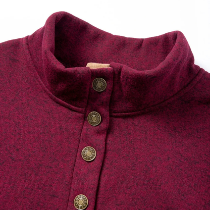 Men's Fleece Sweater Elbow Patches Stand Collar