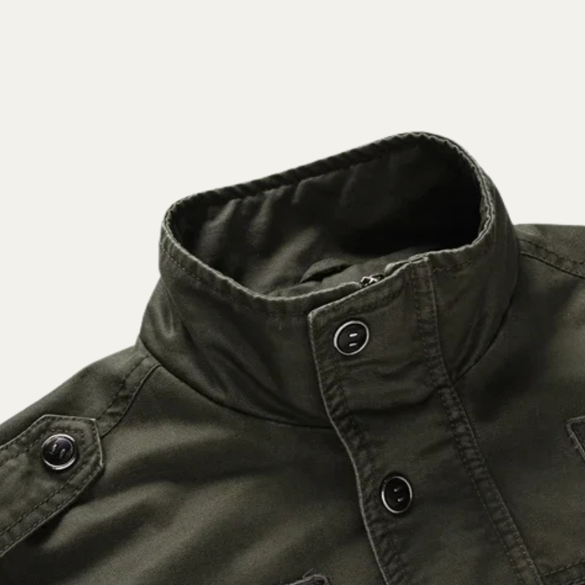 Men's Military Jacket Stand Collar Pockets