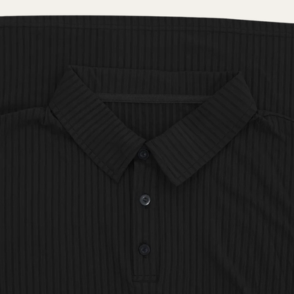 Men's Ribbed Polo Shirt Knitted