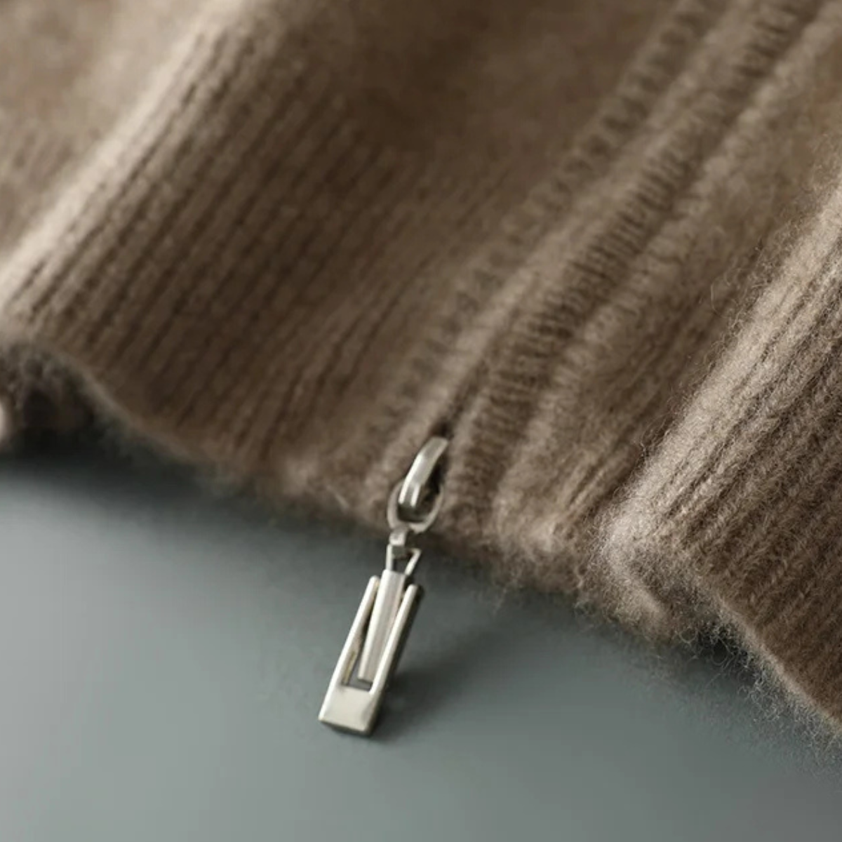 Men's Wool Cardigan Soft Warm Zip Up Knit