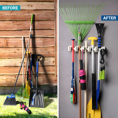Wall Mount Broom Holder Storage Organizer