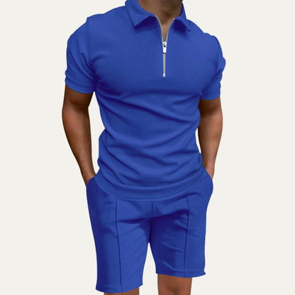 Men's Summer Polo Shirt And Shorts Set