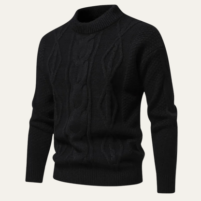 Men's Cable Knit Round Neck Sweater