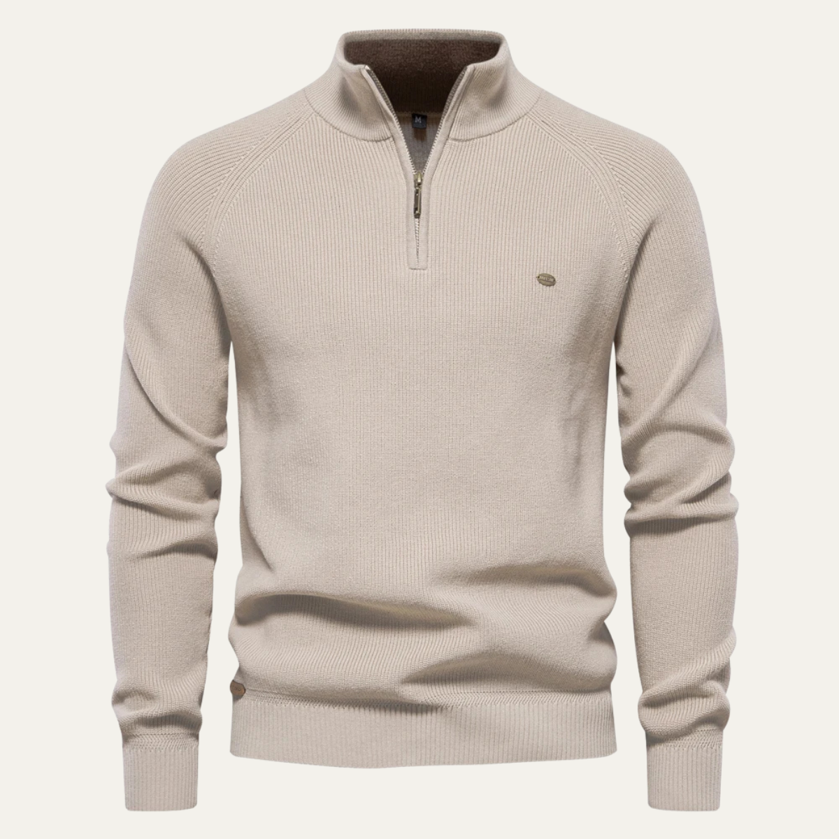 Bergamo Men's Mock Neck Knit Sweater Button Collar
