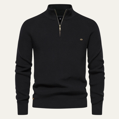 Bergamo Men's Mock Neck Knit Sweater Button Collar - Fashinoza