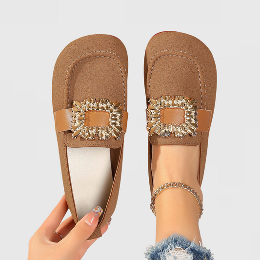 Women's Slip On Loafers Square Toe - Fashinoza