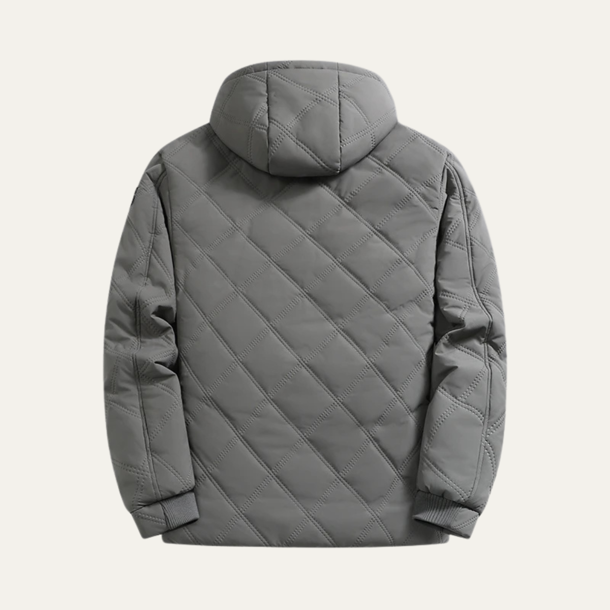 Men's Hooded Quilted Fleece Lined Winter Jacket