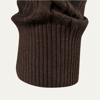 Men's Cable Knit Cardigan Button Front