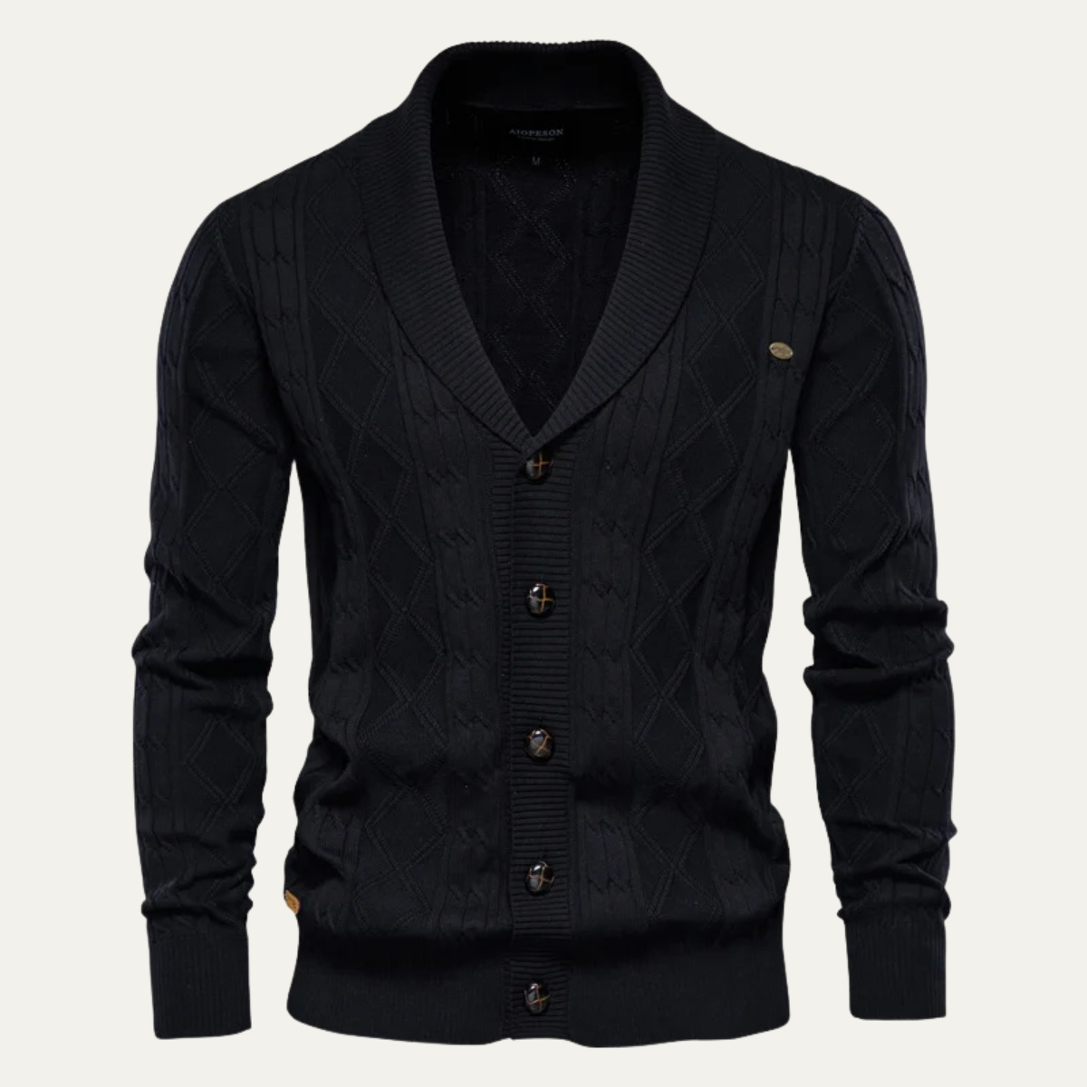 Men's Cable Knit Cardigan Button Front