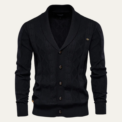 Men's Cable Knit Cardigan Button Front