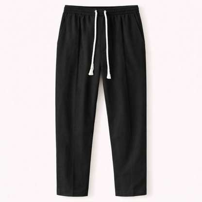Men's Linen Blend Loose Fit Drawstring Pants Lightweight - Fashinoza