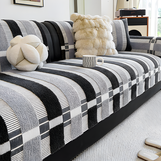 Chenille Sofa Slipcover Mid Century Style - Fashinoza