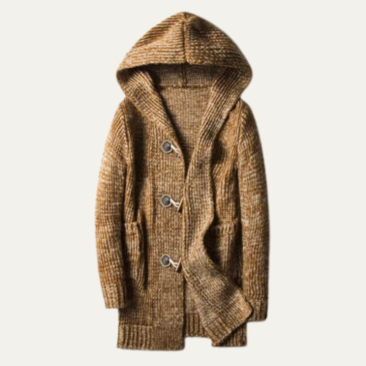 Men's Thick Knitted Hooded Sweater Warm Casual - Fashinoza