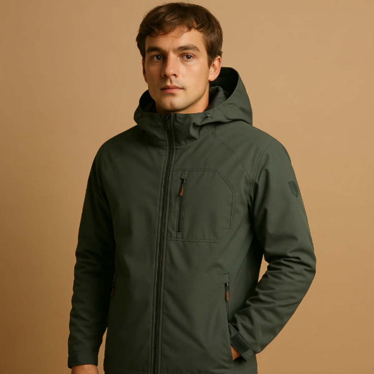 Men's Waterproof Hooded Windbreaker Jacket Lightweight