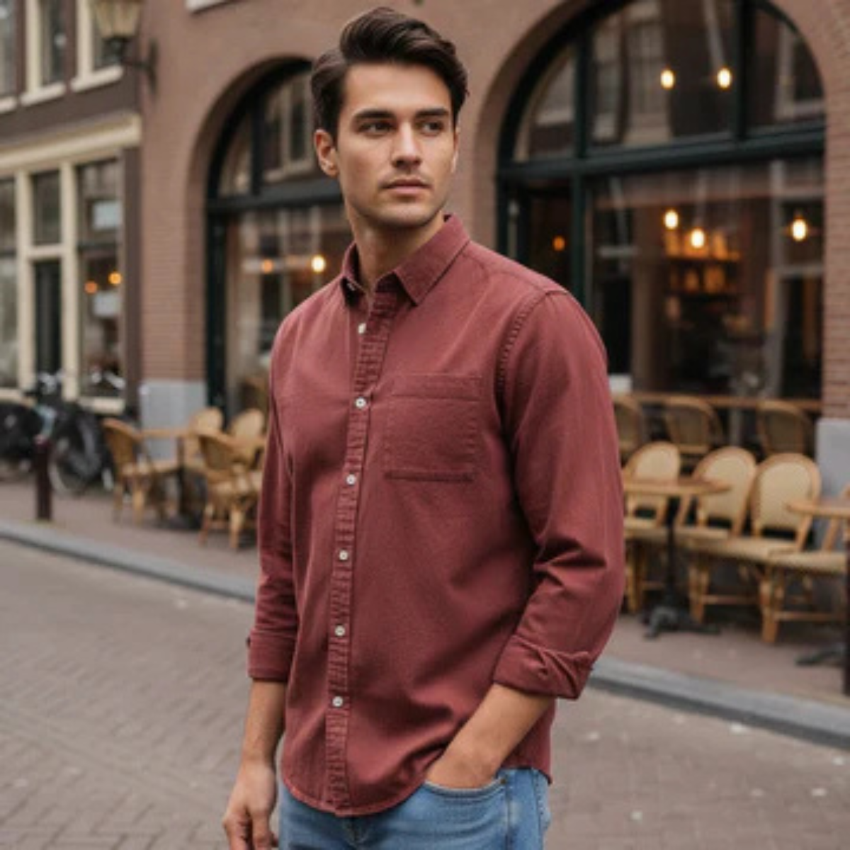 Men's Classic Oxford Dress Shirt Cotton Button Up