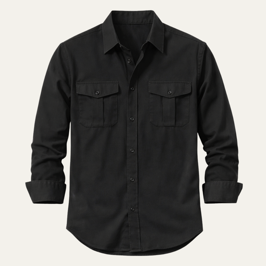 Men's Linen Double Pocket Casual Shirt - Fashinoza