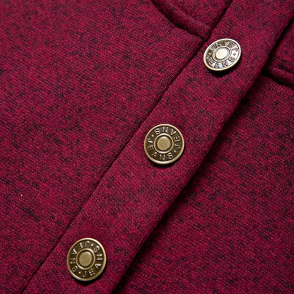 Men's Fleece Sweater Elbow Patches Stand Collar