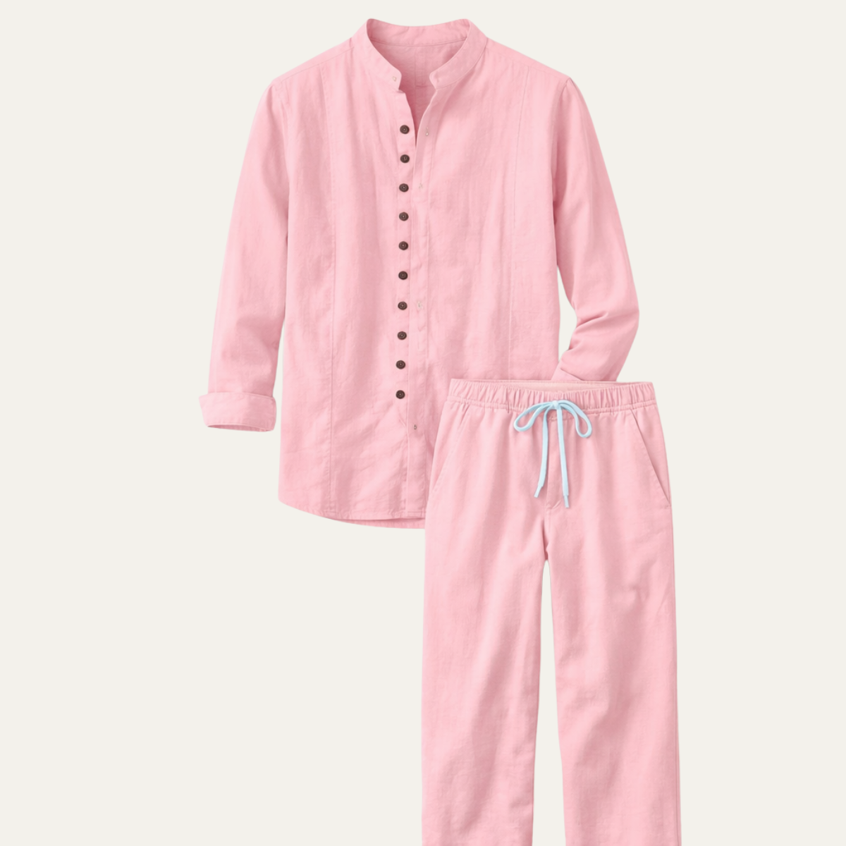 Men's Retro Cotton Linen Shirt Pants Set - Fashinoza