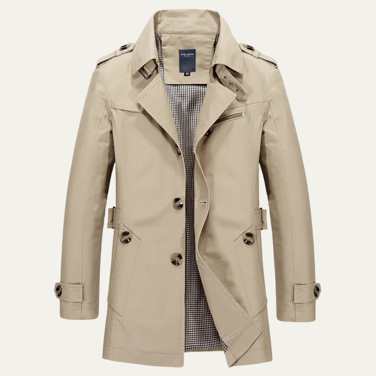 Men's Double Breasted Waterproof Trench Coat - Fashinoza