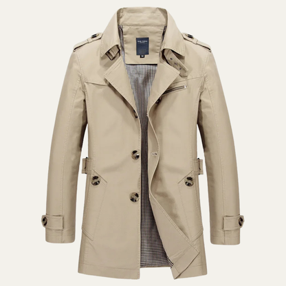 Men's Double Breasted Waterproof Trench Coat - Fashinoza