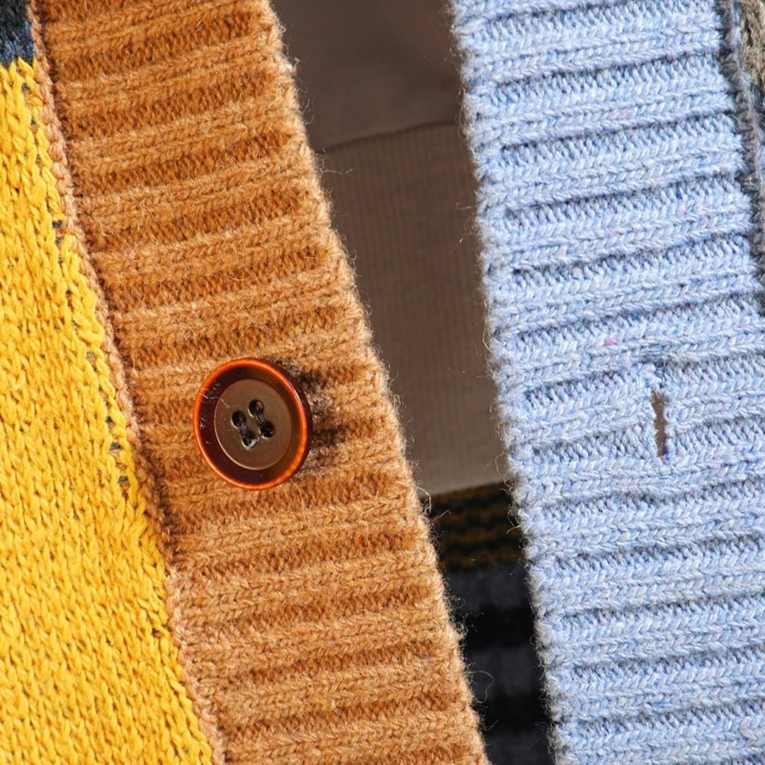 Harper | Women’s Spring Colorblock Button Front Cardigan