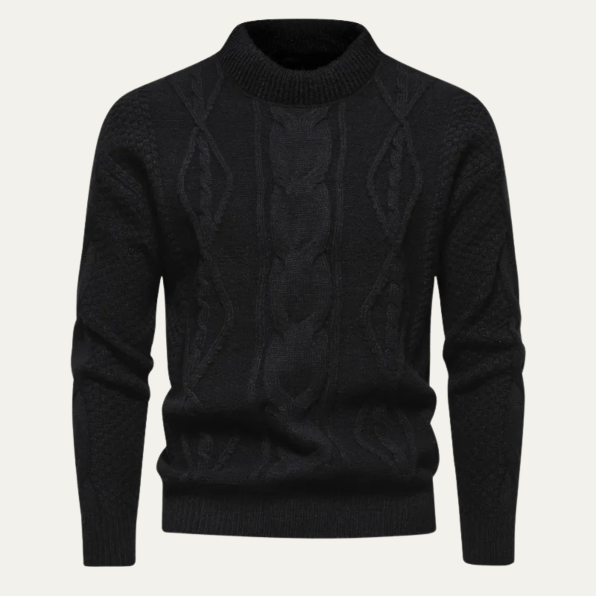 Men's Cable Knit Round Neck Sweater