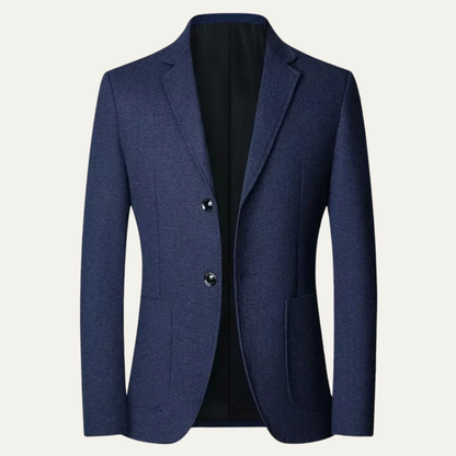 Men's Single Breasted Blazer Smart Casual Wool Navy