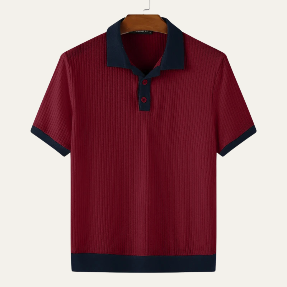 Monferrato Men's Knit Polo Shirt Patchwork Design