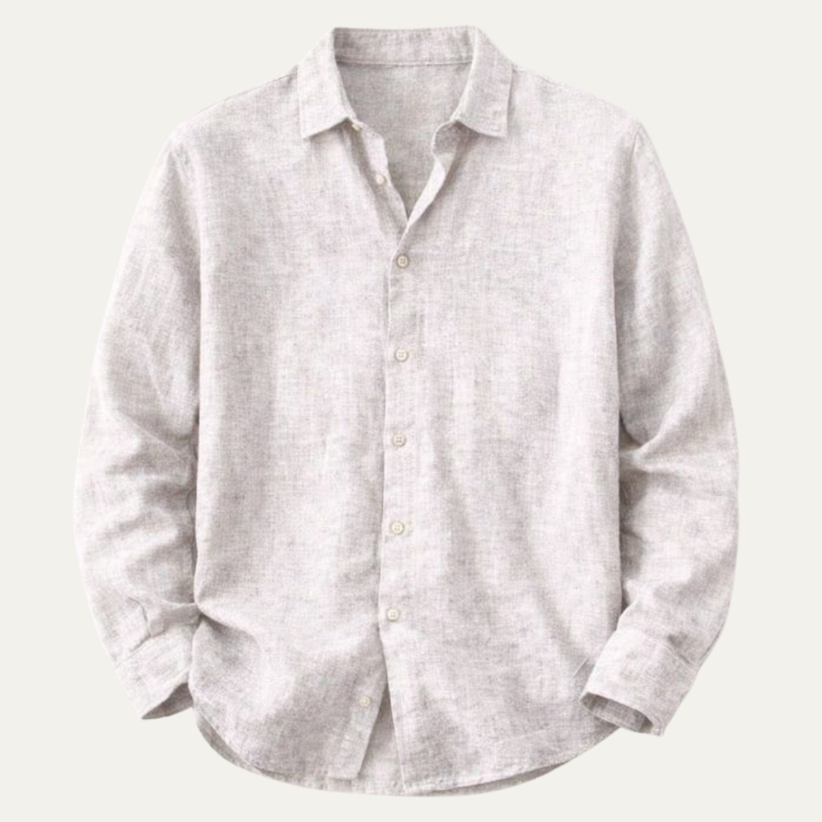 Men's Linen Button Up Shirt Lightweight Beige - Fashinoza